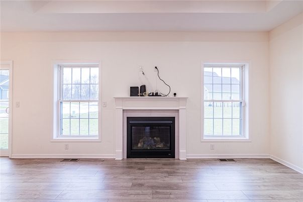 Empty room, Fireplace, Interior, Wood Texture Flooring