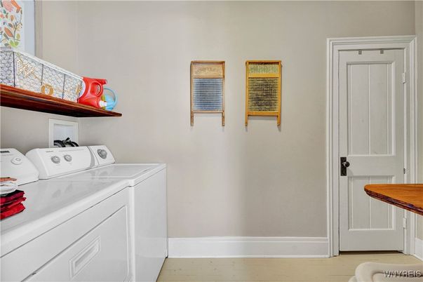 Interior, Washer, Wood Texture Flooring