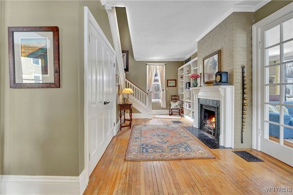 Fireplace, Interior, Stone Walls, Wood Texture Flooring