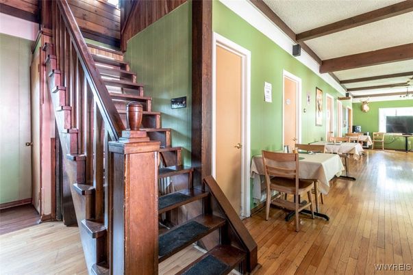 Dining room, Interior, Living room, Wooden Beams, Wood Texture Flooring