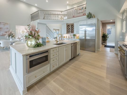 Dining room, Interior, Kitchen, Recessed Lighting, Stainless Steel Appliances, Wood Texture Flooring