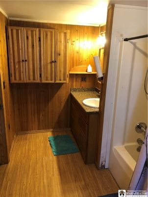 Bathroom, Interior, Wood Texture Flooring, Wooden Walls