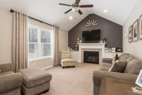 Fireplace, Interior, Living room, Recessed Lighting