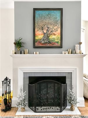 Fireplace, Interior, Wood Texture Flooring