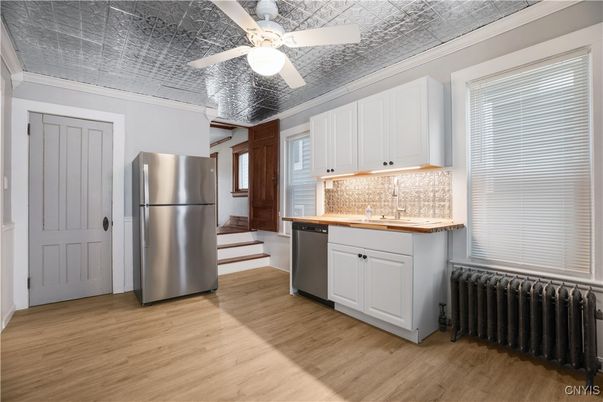 Interior, Kitchen, Stainless Steel Appliances, Wood Texture Flooring