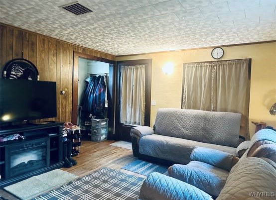 Interior, Living room, Wood Texture Flooring, Wooden Walls
