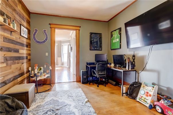 Home Office, Interior, Wood Texture Flooring, Wooden Walls