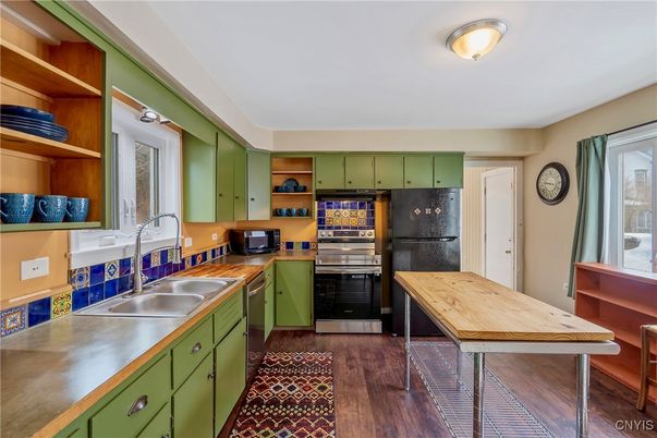 Interior, Kitchen, Wood Texture Flooring