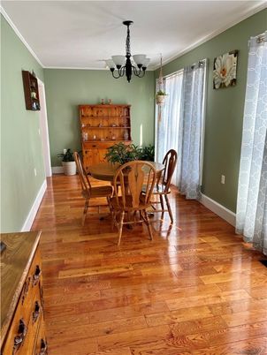 Chandelier, Dining room, Interior, Wood Texture Flooring