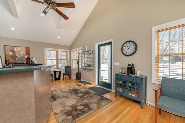 Home Office, Interior, Recessed Lighting, Wood Texture Flooring