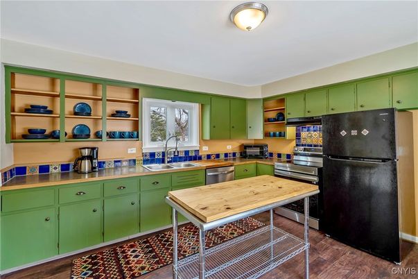 Interior, Kitchen, Stainless Steel Appliances, Wood Texture Flooring