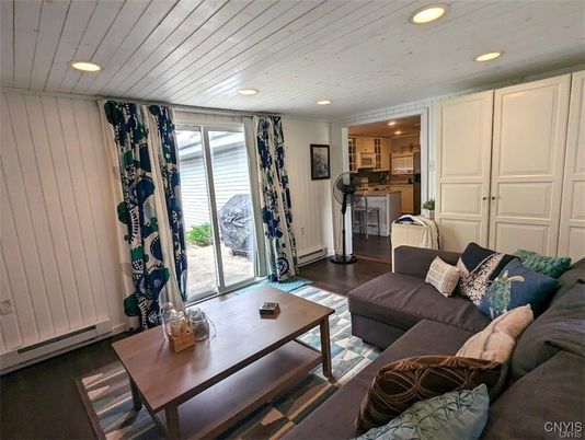Interior, Kitchen, Living room, Recessed Lighting, Wood Texture Flooring