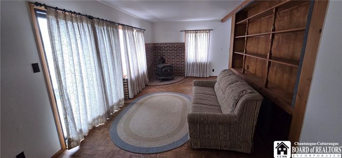 Fireplace, Interior, Living room, Stone Walls, Wood Texture Flooring