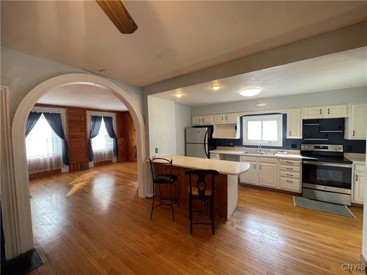 Interior, Kitchen, Stainless Steel Appliances, Wood Texture Flooring