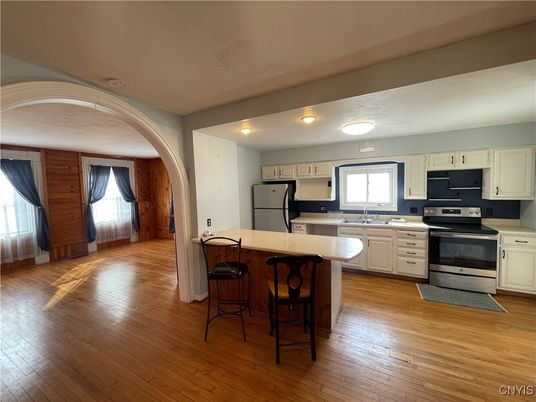Interior, Kitchen, Stainless Steel Appliances, Wood Texture Flooring
