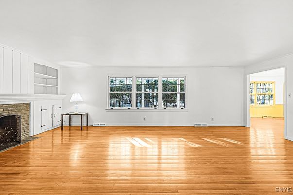 Empty room, Fireplace, Interior, Wood Texture Flooring