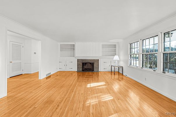 Empty room, Fireplace, Interior, Wood Texture Flooring