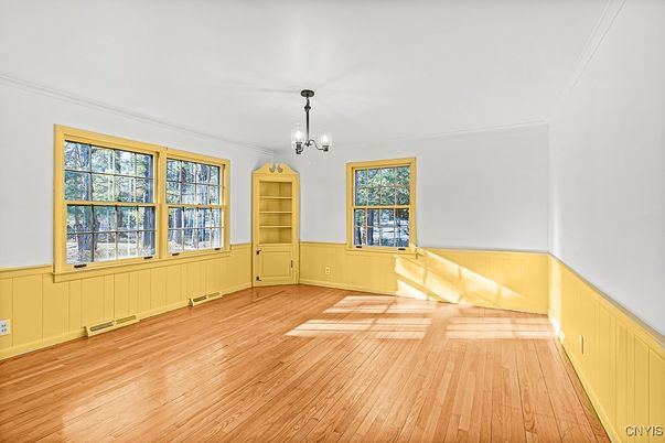 Chandelier, Empty room, Interior, Wood Texture Flooring