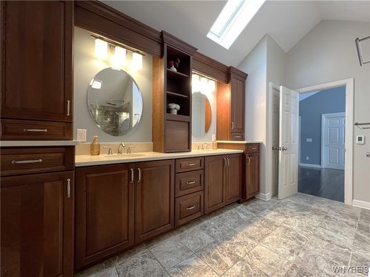 Bathroom, Dual Sink Vanities, Interior, Wood Texture Flooring