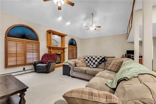 Fireplace, Interior, Living room, Recessed Lighting