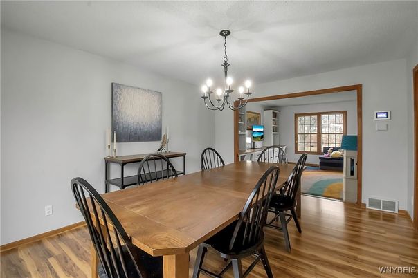 Chandelier, Dining room, Interior, Wood Texture Flooring