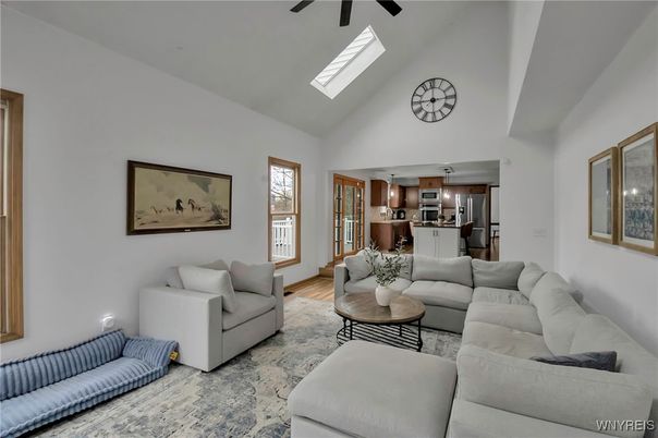 Interior, Kitchen, Living room, Stainless Steel Appliances, Wood Texture Flooring