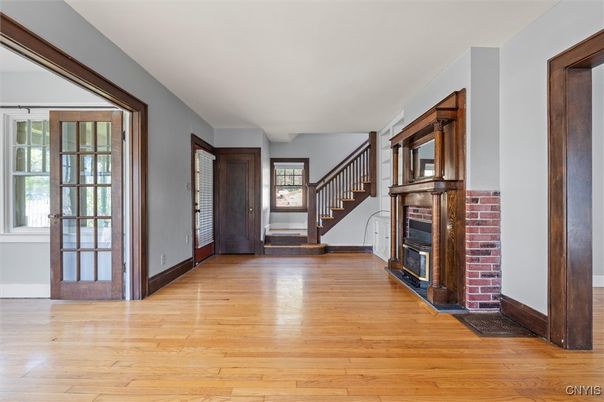 Fireplace, Interior, Wood Texture Flooring
