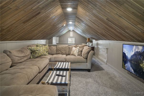 Interior, Living room, Recessed Lighting, Wooden Ceilings