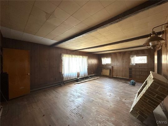 Empty room, Interior, Wooden Beams, Wood Texture Flooring, Wooden Walls