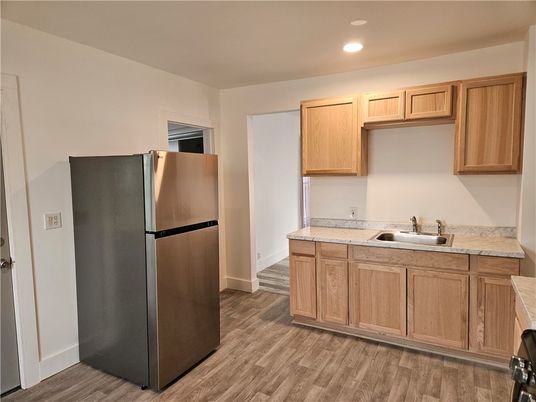 Interior, Kitchen, Recessed Lighting, Wood Texture Flooring