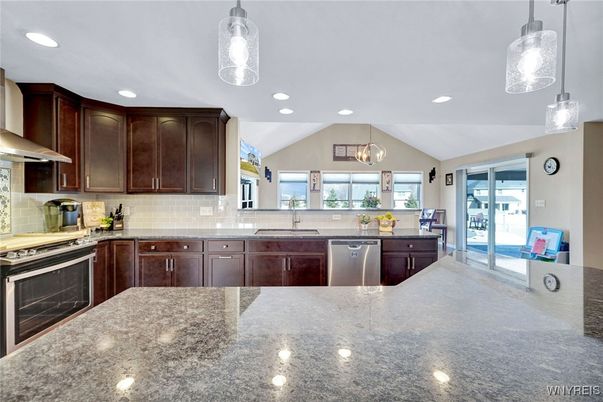 Interior, Kitchen, Pendant Lights, Recessed Lighting, Stainless Steel Appliances