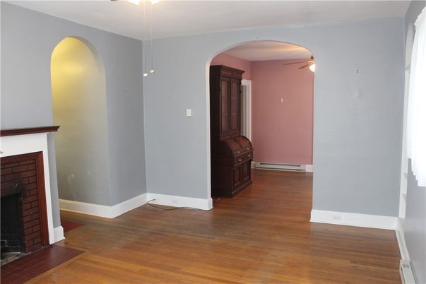 Empty room, Fireplace, Interior, Wood Texture Flooring