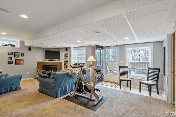 Fireplace, Fitness Equipment, Interior, Recessed Lighting