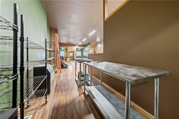 Interior, Kitchen, Recessed Lighting, Wood Texture Flooring
