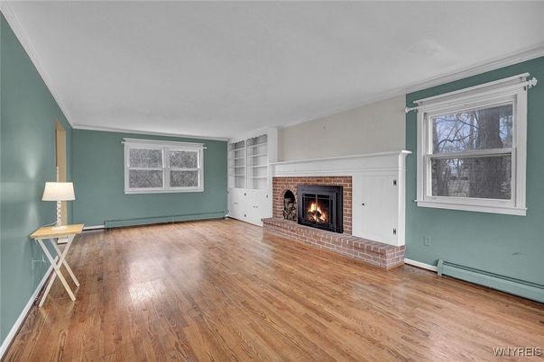 Empty room, Fireplace, Interior, Wood Texture Flooring