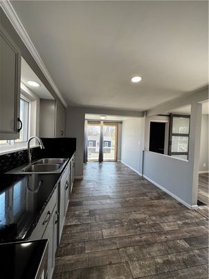 Interior, Kitchen, Recessed Lighting, Wood Texture Flooring