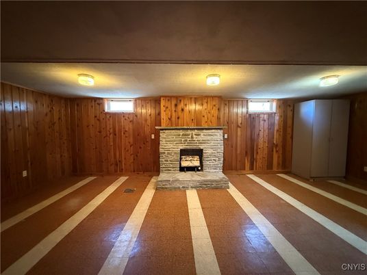 Empty room, Fireplace, Interior, Wooden Walls