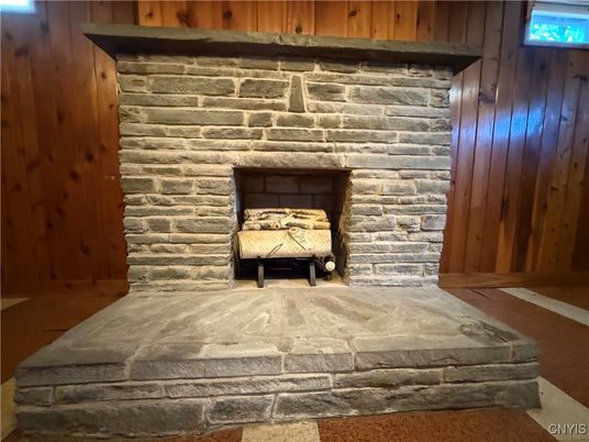 Fireplace, Interior, Stone Walls, Wooden Walls