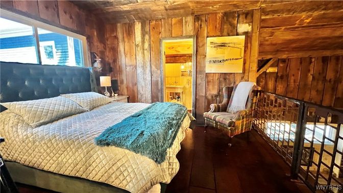 Bedroom, Interior, Wood Texture Flooring, Wooden Walls