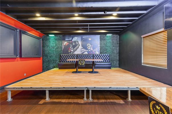 Game Room, Interior, Recessed Lighting, Wood Texture Flooring