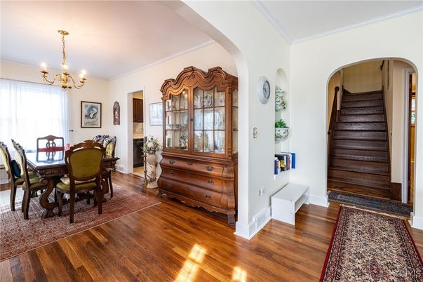 Chandelier, Dining room, Interior, Wood Texture Flooring