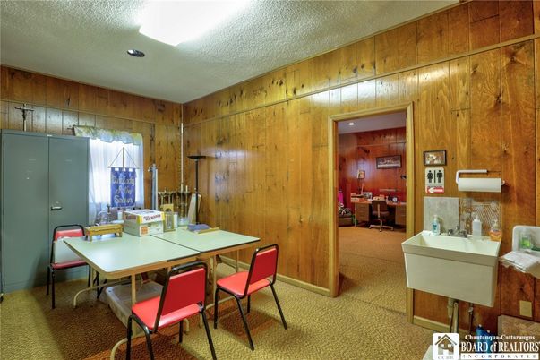 Dining room, Interior, Recessed Lighting, Wooden Walls