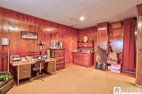 Home Office, Interior, Recessed Lighting, Wooden Walls