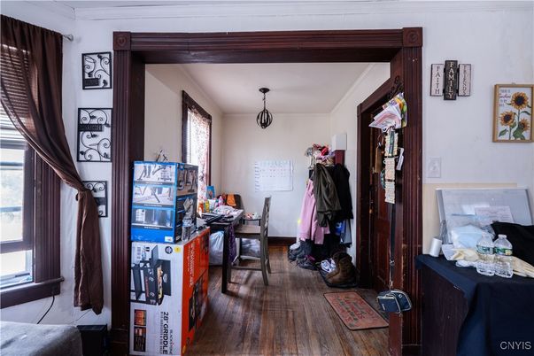 Home Office, Interior, Pendant Lights, Wood Texture Flooring