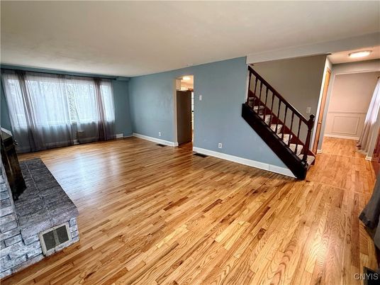 Empty room, Fireplace, Interior, Wood Texture Flooring