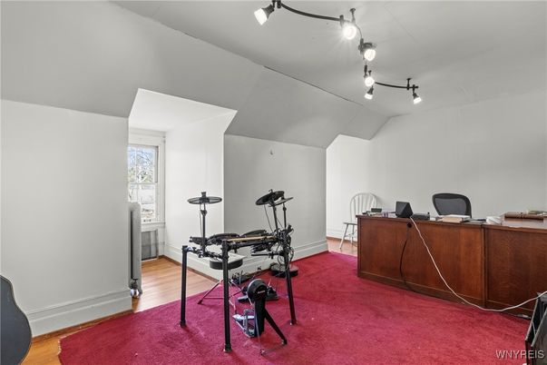 Fitness Equipment, Home Office, Interior, Wood Texture Flooring