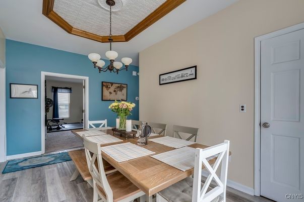Chandelier, Dining room, Interior, Wood Texture Flooring