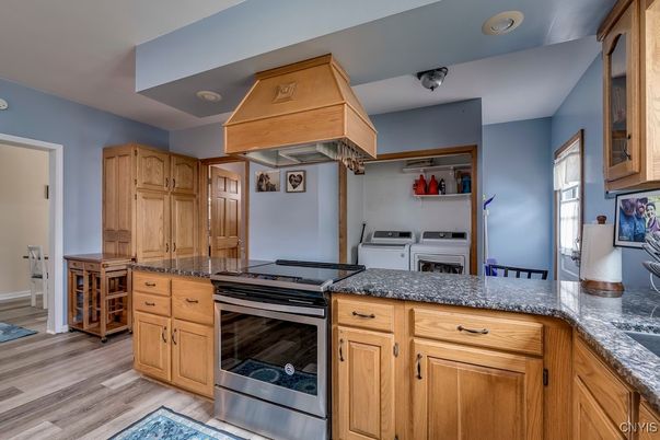 Interior, Kitchen, Recessed Lighting, Wood Texture Flooring