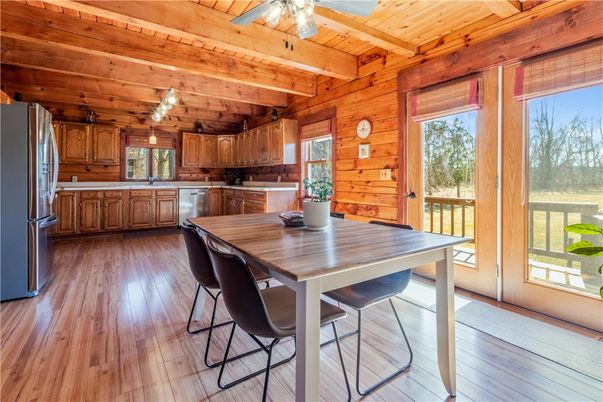 Dining room, Interior, Kitchen, Wooden Beams, Wooden Ceilings, Wood Texture Flooring, Wooden Walls