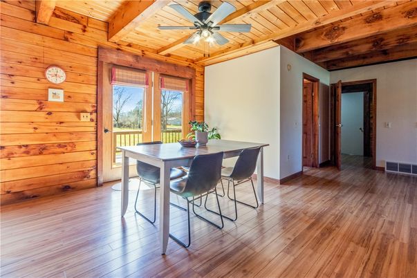 Dining room, Interior, Wooden Beams, Wooden Ceilings, Wood Texture Flooring, Wooden Walls